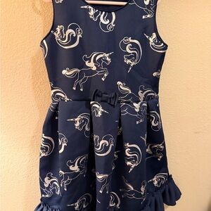 Wonder Nation Navy Dress with Unicorn Design